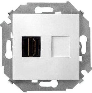 Фото Simon Simon 15 1591407-030 Розетка HDMI (HDMI, тип А, под рамку, скрытая установка, белая)