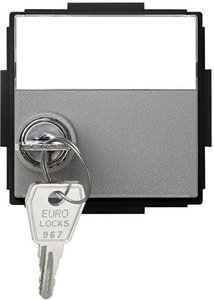Фото Simon 27 Scudo 2705091-063 Крышка розетки (з/к, крышка, с замком, серая)