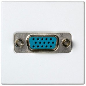 Фото Simon 27 Play 2700091-030 Розетка информационная (VGA, под рамку, скрытая установка, белая)
