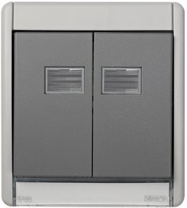 Фото Simon 44 Aqua 4400026-035 Рамка 1 пост (2 клавиши, подсветка, серый)
