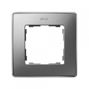 Фото Simon 82 Detail 8201610-093 Рамка 1-постовая (алюминий/хром)