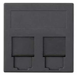 Фото Simon 500 Cima 50000089-038 Адаптер для двух RJ45 (шторки, графит)