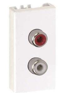 Фото Simon Connect K101B-9 Розетка AV (1 модуль, 2хRCA, под рамку, скрытая установка, белая)