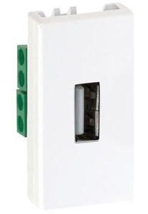 Фото Simon Connect K128B-9 Розетка USB (1 модуль, USB, под рамку, скрытая установка, белая)