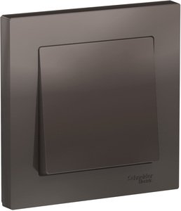 Фото Schneider Electric AtlasDesign ATN000612 Выключатель одноклавишный (10 А, в сборе, скрытая установка, мокко)
