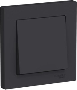 Фото Schneider Electric AtlasDesign ATN001012 Выключатель одноклавишный (10 А, в сборе, скрытая установка, карбон)