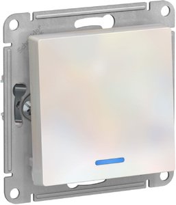 Фото Schneider Electric AtlasDesign ATN000413 Выключатель одноклавишный (10 А, под рамку, подсветка, скрытая установка, жемчуг)