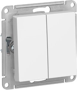 Фото Schneider Electric AtlasDesign ATN000151 Выключатель двухклавишный (10 А, под рамку, скрытая установка, белый)