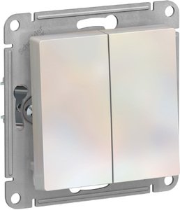 Фото Schneider Electric AtlasDesign ATN000451 Выключатель двухклавишный (10 А, под рамку, скрытая установка, жемчуг)