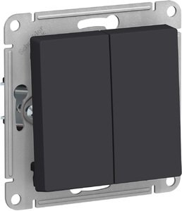 Фото Schneider Electric AtlasDesign ATN001051 Выключатель двухклавишный (10 А, под рамку, скрытая установка, карбон)