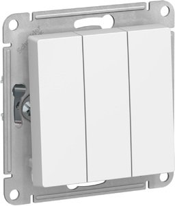 Фото Schneider Electric AtlasDesign ATN000131 Выключатель трехклавишный (10 А, под рамку, скрытая установка, белый)