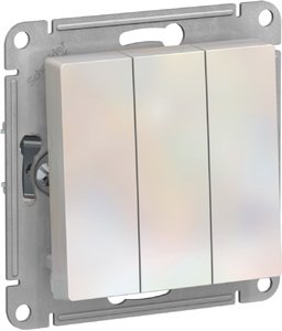 Фото Schneider Electric AtlasDesign ATN000431 Выключатель трехклавишный (10 А, под рамку, скрытая установка, жемчуг)