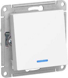 Фото Schneider Electric AtlasDesign ATN000163 Переключатель одноклавишный (10 А, под рамку, подсветка, скрытая установка, белый)