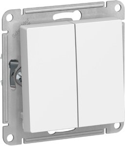 Фото Schneider Electric AtlasDesign ATN000165 Переключатель двухклавишный (10 А, под рамку, скрытая установка, белый)