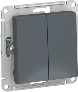 Фото Schneider Electric AtlasDesign ATN000765 Переключатель двухклавишный (10 А, под рамку, скрытая установка, грифель)