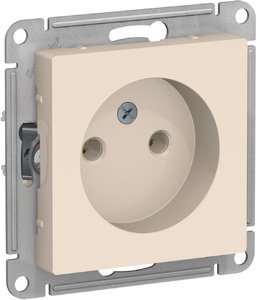 Фото Schneider Electric AtlasDesign ATN000241 Розетка без заземляющего контакта (16 А, под рамку, скрытая установка, бежевая)