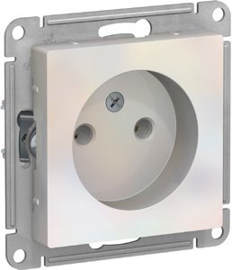 Фото Schneider Electric AtlasDesign ATN000441 Розетка без заземляющего контакта (16 А, под рамку, скрытая установка, жемчуг)