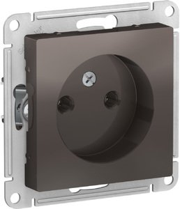 Фото Schneider Electric AtlasDesign ATN000641 Розетка без заземляющего контакта (16 А, под рамку, скрытая установка, мокко)