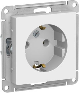Фото Schneider Electric AtlasDesign ATN000143 Розетка с заземляющим контактом (16 А, под рамку, скрытая установка, белая)