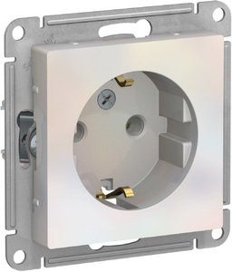 Фото Schneider Electric AtlasDesign ATN000443 Розетка с заземляющим контактом (16 А, под рамку, скрытая установка, жемчуг)