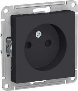 Фото Schneider Electric AtlasDesign ATN001049 Розетка без заземляющего контакта (16 А, под рамку, шторки, скрытая установка, карбон)