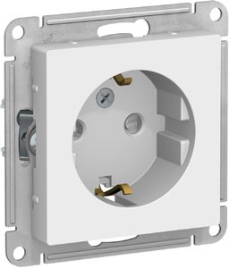 Фото Schneider Electric AtlasDesign ATN000145 Розетка с заземляющим контактом (16 А, под рамку, шторки, скрытая установка, белая)