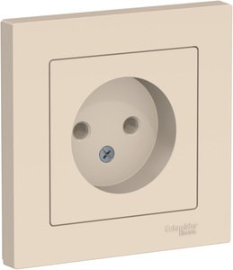 Фото Schneider Electric AtlasDesign ATN000240 Розетка без заземляющего контакта (16 А, в сборе, скрытая установка, бежевая)
