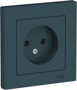Фото Schneider Electric AtlasDesign ATN000840 Розетка без заземляющего контакта (16 А, в сборе, скрытая установка, изумруд)