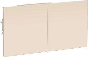 Фото Schneider Electric AtlasDesign ATN000228 Розетка двойная с заземляющим контактом (16 А, в сборе, шторки, крышка, скрытая установка, бежевая)