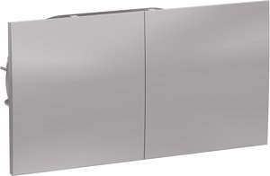 Фото Schneider Electric AtlasDesign ATN000328 Розетка двойная с заземляющим контактом (16 А, в сборе, шторки, крышка, скрытая установка, алюминий)