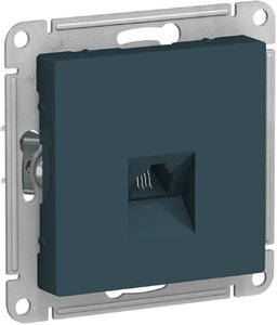 Фото Schneider Electric AtlasDesign ATN000881 Розетка телефонная (RJ11, под рамку, скрытая установка, изумруд)