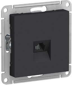 Фото Schneider Electric AtlasDesign ATN001081 Розетка телефонная (RJ11, под рамку, скрытая установка, карбон)