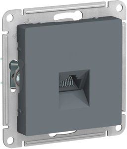 Фото Schneider Electric AtlasDesign ATN000783 Розетка компьютерная (RJ45, под рамку, скрытая установка, грифель)