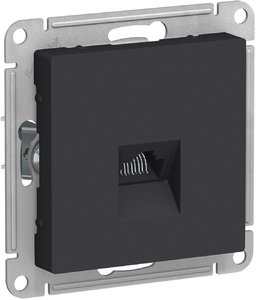 Фото Schneider Electric AtlasDesign ATN001083 Розетка компьютерная (RJ45, под рамку, скрытая установка, карбон)
