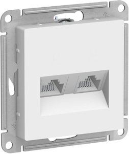 Фото Schneider Electric AtlasDesign ATN000185 Розетка компьютерная (2xRJ45, под рамку, скрытая установка, белая)