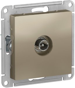 Фото Schneider Electric AtlasDesign ATN000591 Розетка телевизионная оконечная (TV, под рамку, скрытая установка, шампань)