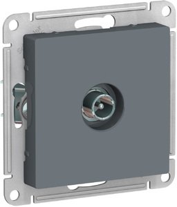 Фото Schneider Electric AtlasDesign ATN000792 Розетка телевизионная проходная (TV, под рамку, скрытая установка, грифель)