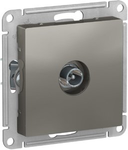 Фото Schneider Electric AtlasDesign ATN000992 Розетка телевизионная проходная (TV, под рамку, скрытая установка, сталь)