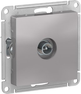 Фото Schneider Electric AtlasDesign ATN000393 Розетка телевизионная (TV, "звезда", под рамку, скрытая установка, алюминий)