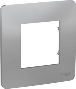 Фото Schneider Electric Unica Studio NU200230 Рамка 1-постовая/2-модульная (универсальная, алюминий)