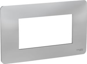 Фото Schneider Electric Unica Studio NU210430 Рамка 4-модульная (горизонтальная, алюминий)