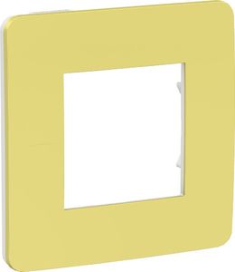 Фото Schneider Electric Unica Studio Color NU280211 Рамка 1-постовая/2-модульная (универсальная, зеленое яблоко/белая)