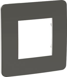 Фото Schneider Electric Unica Studio Color NU280221 Рамка 1-постовая/2-модульная (универсальная, дымчато-серая/белая)