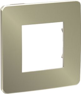 Фото Schneider Electric Unica Studio Metal NU280251 Рамка 1-постовая/2-модульная (универсальная, бронза/бежевая)