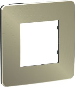 Фото Schneider Electric Unica Studio Metal NU280252 Рамка 1-постовая/2-модульная (универсальная, бронза/антрацит)