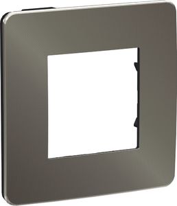 Фото Schneider Electric Unica Studio Metal NU280253 Рамка 1-постовая/2-модульная (универсальная, никель/антрацит)