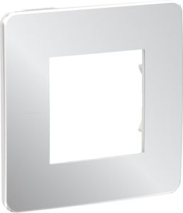 Фото Schneider Electric Unica Studio Metal NU280255 Рамка 1-постовая/2-модульная (универсальная, хром/белый)