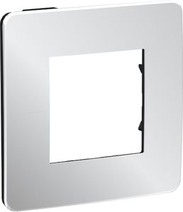 Фото Schneider Electric Unica Studio Metal NU280256 Рамка 1-постовая/2-модульная (универсальная, хром/антрацит)