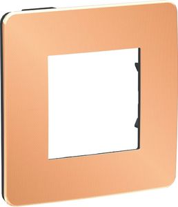 Фото Schneider Electric Unica Studio Metal NU280258 Рамка 1-постовая/2-модульная (универсальная, медь/антрацит)