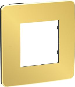 Фото Schneider Electric Unica Studio Metal NU280262 Рамка 1-постовая/2-модульная (универсальная, золото/антрацит)